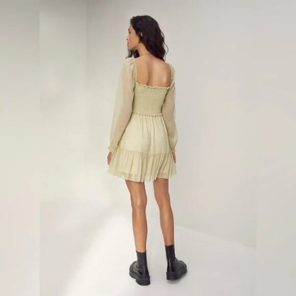 Aritzia Wilfred Tempest Dress in Birch/Marsh Green Floral Size Small - Picture 4 of 11